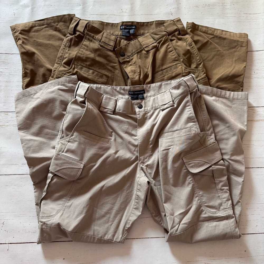 2 pairs 5.11 Tactical Men's pants in Tan and Brown